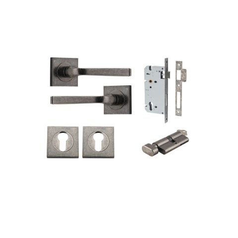 Iver TRA0397KENTR60KT Annecy Door Lever Euro Square Rose Entry Cyl/Turn Dn