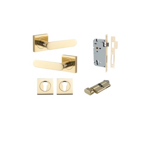 Iver Bronte Square Rose Entrance Lever Kit (Key/Turn)