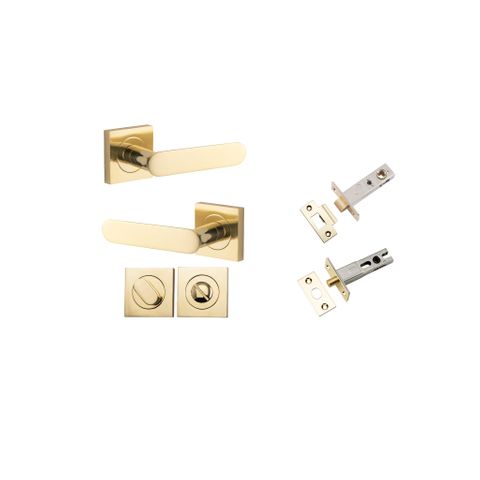 Iver Bronte Square Rose Privacy Lever Kit W/ Latch & Separate Privacy Turn