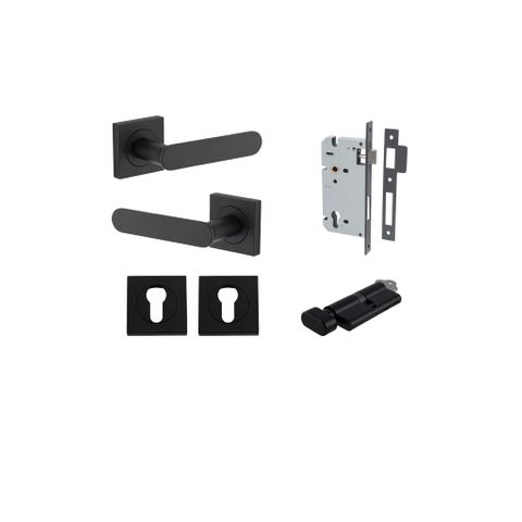Iver TRA0403KENTR60KT Bronte Door Lever Euro Square Rose Entry Cyl/Turn MB