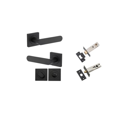 Iver TRA0403KPRIV60 Bronte Door Lever Square Rose Privacy Kit MB