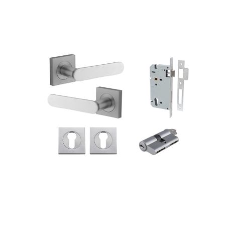 Iver TRA0405KENTR60KK Bronte Door Lever Square Rose Entry Cyl/Cyl Bc