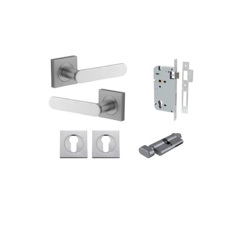 Iver TRA0405KENTR60KT Bronte Door Lever Euro Square Rose Entry Cyl/Turn Bc