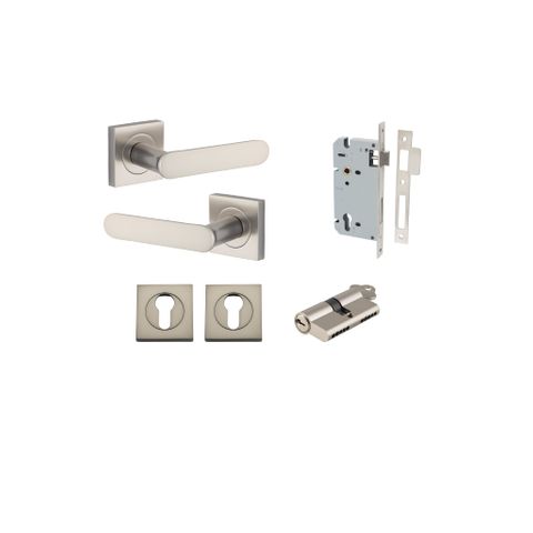 Iver TRA0409KENTR60KK Bronte Door Lever Square Rose Entry Cyl/Cyl SN