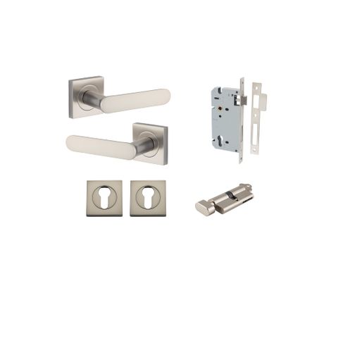 Iver TRA0409KENTR60KT Bronte Door Lever Euro Square Rose Entry Cyl/Turn SN