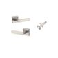 Iver TRA0409KIBPRIV60 Bronte Door Lever Square Rose Inbuilt Privacy Kit SN
