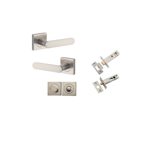 Iver TRA0409KPRIV60 Bronte Door Lever Square Rose Privacy Kit SN