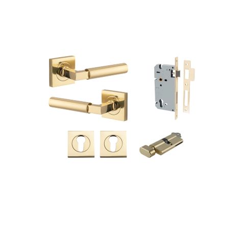 Iver Berlin Square Rose Entrance Lever Kit (Key/Turn)