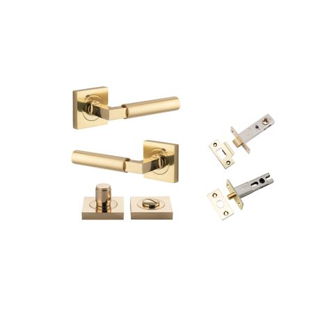 Iver TRA0410KPRIV60 Berlin Door Lever Square Rose Privacy Kit PB