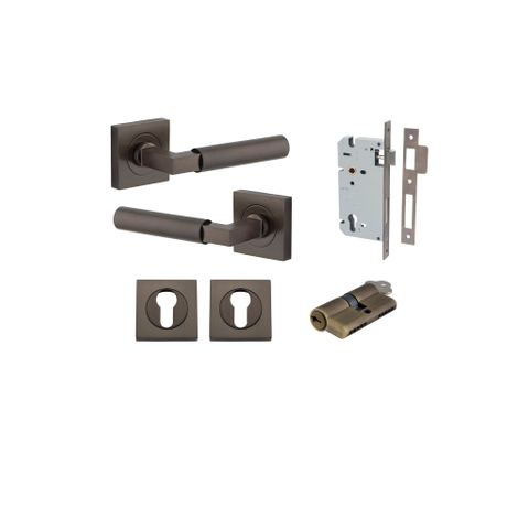 Iver TRA0411KENTR60KK Berlin Door Lever Square Rose Entry Cyl/Cyl SB