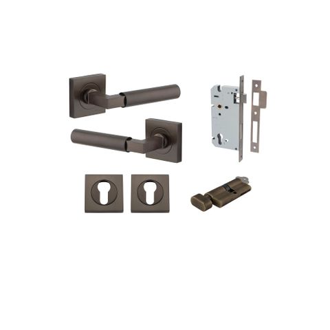 Iver TRA0411KENTR60KT Berlin Door Lever Euro Square Rose Entry Cyl/Turn SB