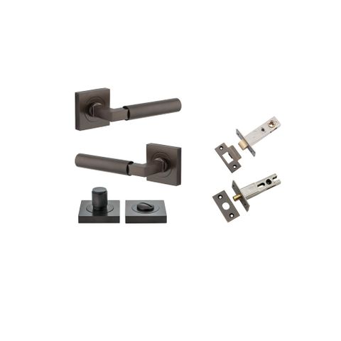 Iver TRA0411KPRIV60 Berlin Door Lever Square Rose Privacy Kit SB