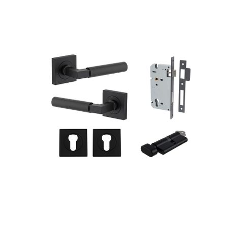 Iver TRA0413KENTR60KT Berlin Door Lever Euro Square Rose Entry Cyl/Turn MB