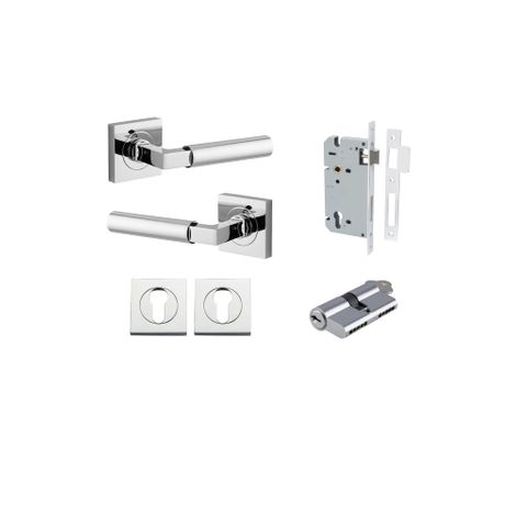 Iver TRA0414KENTR60KK Berlin Door Lever Square Rose Entry Cyl/Cyl PC