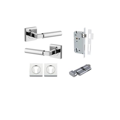 Iver TRA0414KENTR60KT Berlin Door Lever Euro Square Rose Entry Cyl/Turn PC