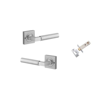 Iver TRA0415KIBPRIV60 Berlin Door Lever Square Rose Inbuilt Privacy Kit Bc