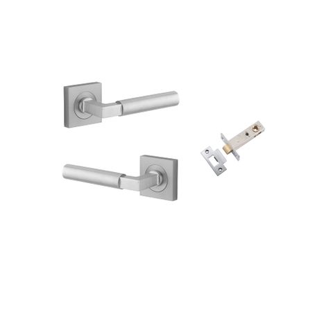 Iver TRA0415KPASS60 Berlin Door Lever Square Rose Passage Kit Bc