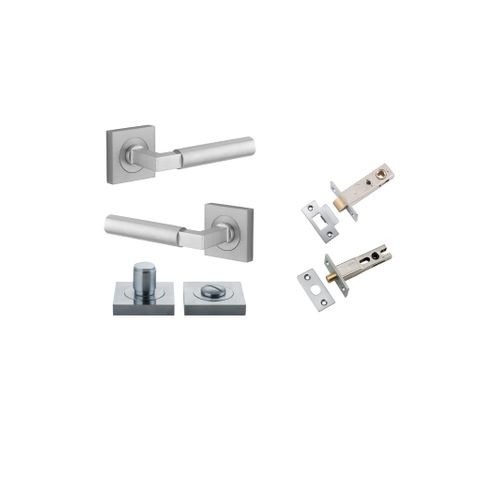 Iver TRA0415KPRIV60 Berlin Door Lever Square Rose Privacy Kit Bc