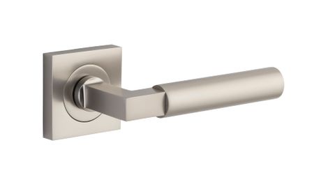Door TRA0419 Lever Berlin Square Rose Pair Satin Nickel L139xp60mm