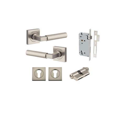 Iver TRA0419KENTR60KK Berlin Door Lever Square Rose Entry Cyl/Cyl SN
