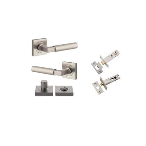 Iver TRA0419KPRIV60 Berlin Door Lever Square Rose Privacy Kit SN