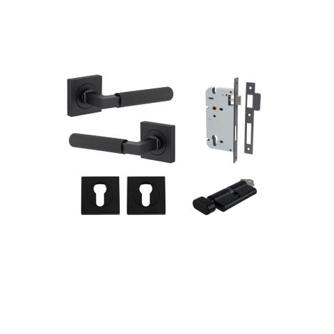 Iver TRA0423KENTR60KT Brunswick Door Lever Euro Square Rose Entry Cyl/Turn MB