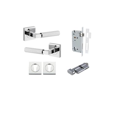 Iver TRA0424KENTR60KT Brunswick Door Lever Euro Square Rose Entry Cyl/Turn PC