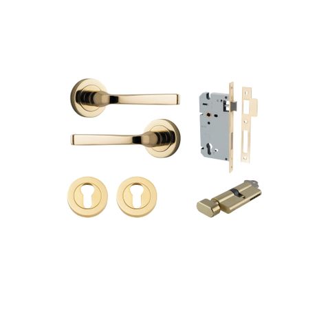 Iver Annecy Round Rose Entrance Lever Kit (Key/Turn)