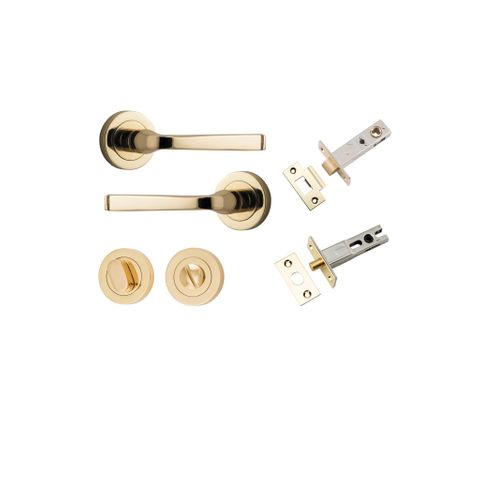 Iver Annecy Round Rose Privacy Lever Kit W/ Latch & Separate Privacy Turn