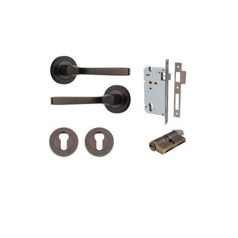 Iver TRA0321KENTR60KK Annecy Door Lever Round Rose Entry Cyl/Cyl SB
