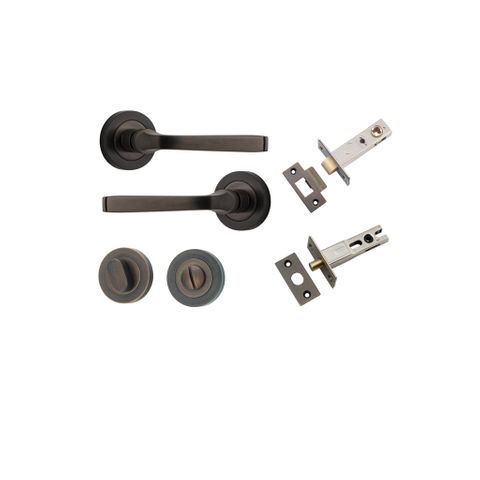 Iver TRA0321KPRIV60 Annecy Door Lever Round Rose Privacy Kit SB