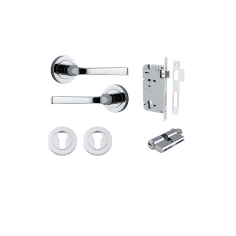 Iver TRA0324KENTR60KK Annecy Door Lever Round Rose Entry Cyl/Cyl PC