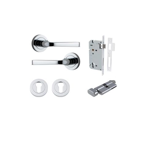Iver TRA0324KENTR60KT Annecy Door Lever Euro Round Rose Entry Cyl/Turn PC