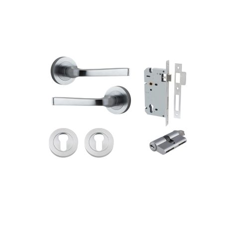 Iver TRA0325KENTR60KK Annecy Door Lever Round Rose Entry Cyl/Cyl Bc