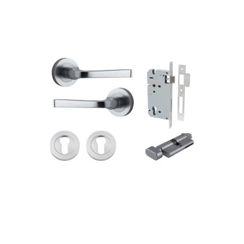Iver TRA0325KENTR60KT Annecy Door Lever Euro Round Rose Entry Cyl/Turn Bc