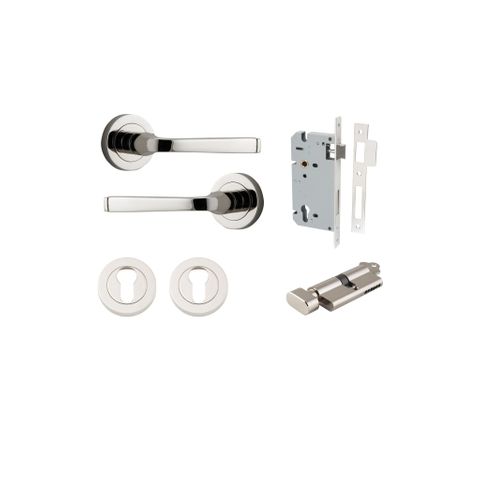 Iver TRA0328KENTR60KT Annecy Door Lever Euro Round Rose Entry Cyl/Turn Pn