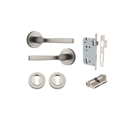 Iver TRA0329KENTR60KK Annecy Door Lever Round Rose Entry Cyl/Cyl SN
