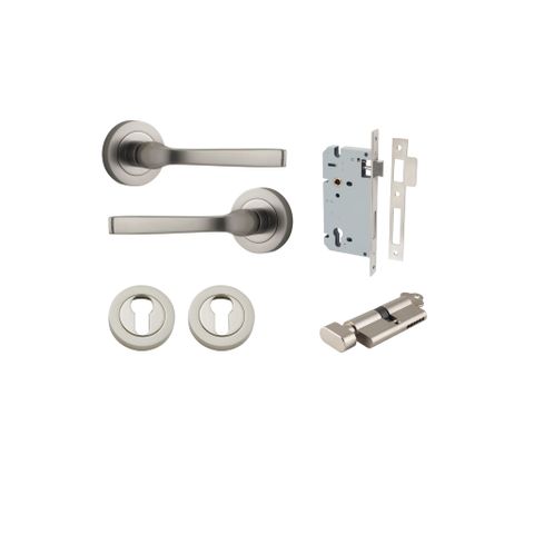 Iver TRA0329KENTR60KT Annecy Door Lever Euro Round Rose Entry Cyl/Turn SN