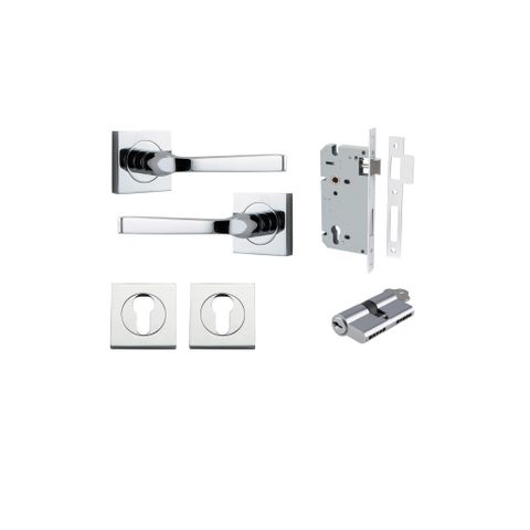 Iver TRA0394KENTR60KK Annecy Door Lever Square Rose Entry Cyl/Cyl PC