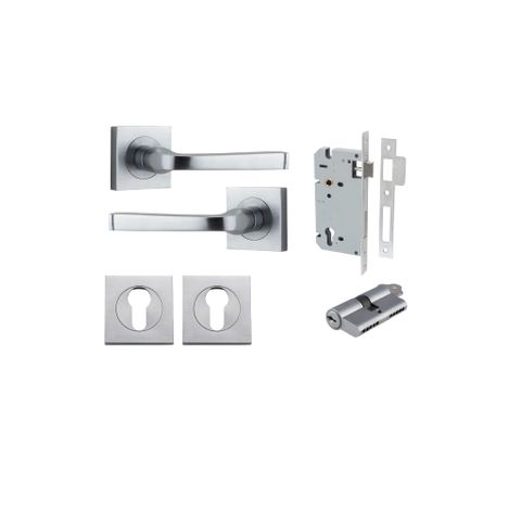 Iver TRA0395KENTR60KK Annecy Door Lever Square Rose Entry Cyl/Cyl Bc