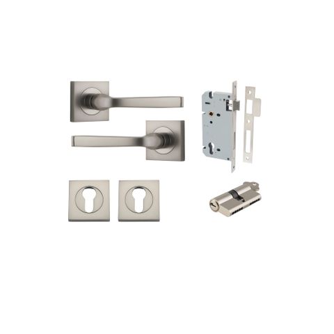 Iver TRA0399KENTR60KK Annecy Door Lever Square Rose Entry Cyl/Cyl SN