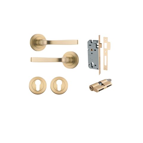 Iver TRA0451KENTR60KK Annecy Door Lever Round Rose Entry Cyl/Cyl Bb