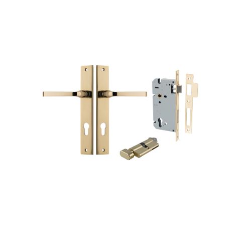 Iver Annecy Lever Rectangle Plate Furniture Entrance Kit (Key/Turn)