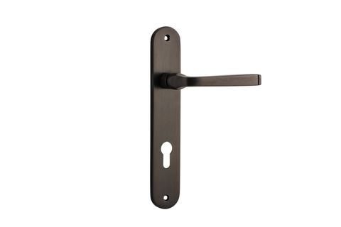Door TRA10732E85 Lever Annecy Oval Euro Sb Ctc85mm H240xw40xp62mm