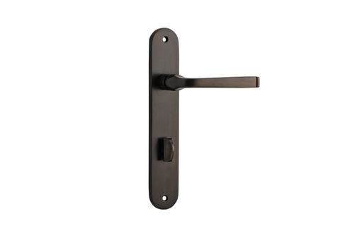 Door TRA10732P85 Lever Annecy Oval Privacy Sb Ctc85mm H240xw40xp62mm