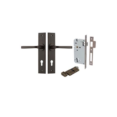 Iver Annecy Lever Chamfered Plate Furniture Entrance Kit (Key/Turn)