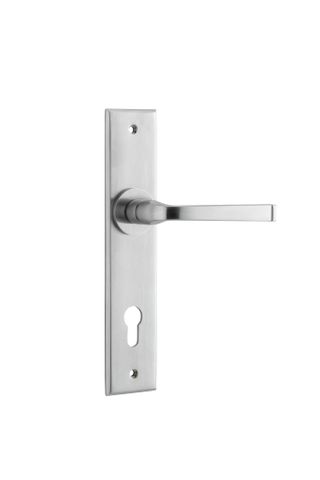 Door TRA12288E85 Lever Annecy Chamfered Euro BC Ctc85mm H240xw50xp65mm