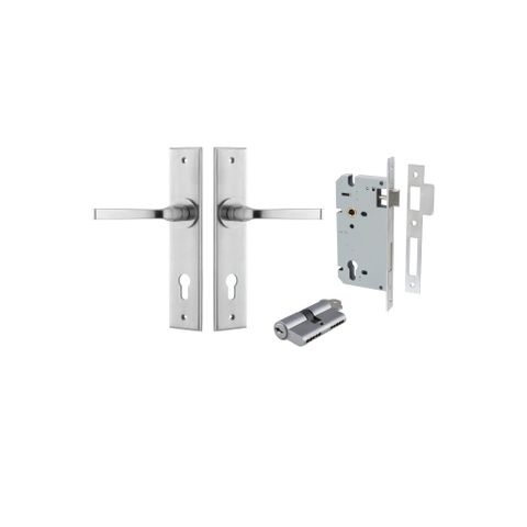 Door TRA12288KENTR60KK Lever Annecy Chamfered Euro Pair Brushed Chrome Ctc85mm