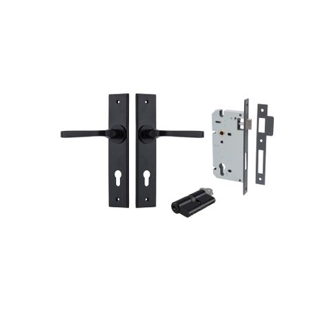 Door TRA12788KENTR60KK Lever Annecy Chamfered Euro Pair Matt Black Ctc85mm