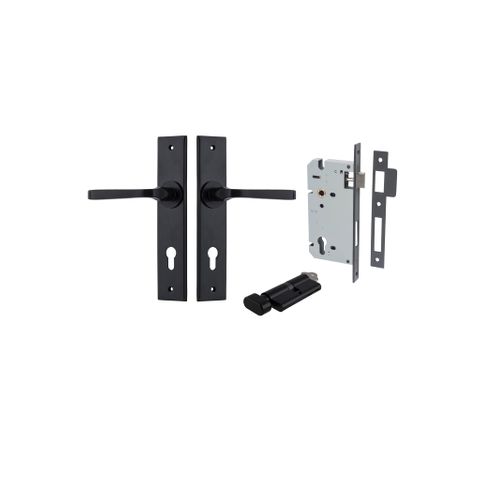 Door TRA12788KENTR60KT Lever Annecy Chamfered Euro Pair Matt Black Ctc85mm